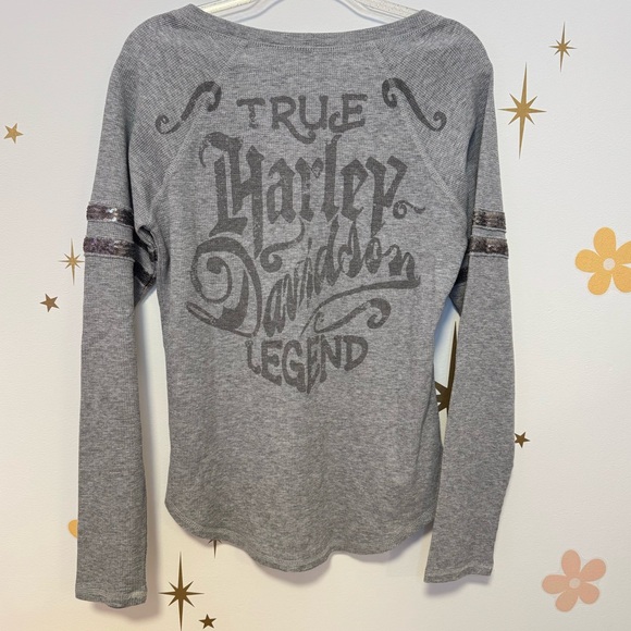 Long Sleeve Harley Shirt with Sequins and Buttons - Picture 3 of 5